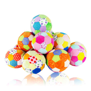 Custom Plush Squeaky Baby Ball Toy with Ring